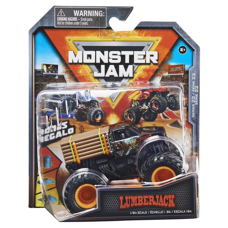 Monster Jam, Official Lumberjack Monster Truck, Die-Cast Vehicle, Arena Favorites Series, 1:64 Scale, Kids Toys for Boys Ages 3 and up