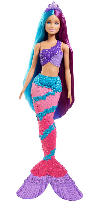 Poupée ​Barbie Sirène Barbie Dreamtopia de 29,2 cm (13 po) avec cheveux fantaisistes 2 tons ultralongs