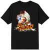 Street Fighter Retro Logo Ryu Hadoken Black T-shirt -Small