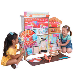 KidKraft Ferris Wheel Fun Beach House Dollhouse with EZ Kraft Assembly