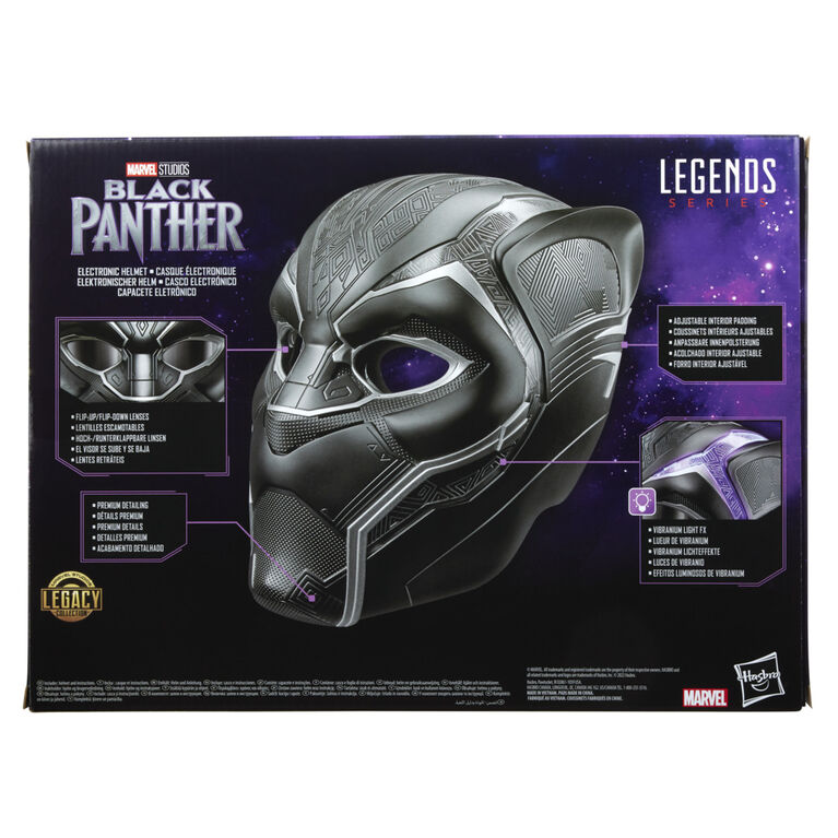 Marvel Legends, casque électronique Black Panther premium avec effets lumineux et lentilles escamotables