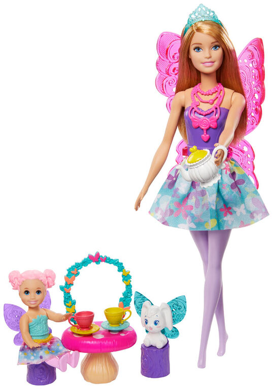 Barbie Dreamtopia Tea Party Playset with Barbie Fairy Doll and Accessories