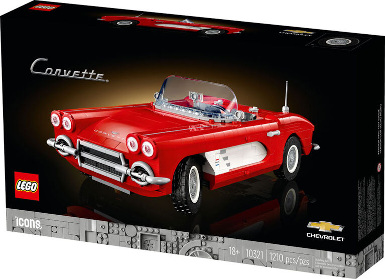 LEGO Icons Corvette Classic Car Model Building Kit 10321