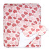 Jesse & Lulu Lounge Blanket with Sleep Mask: Pink Heart Blanket