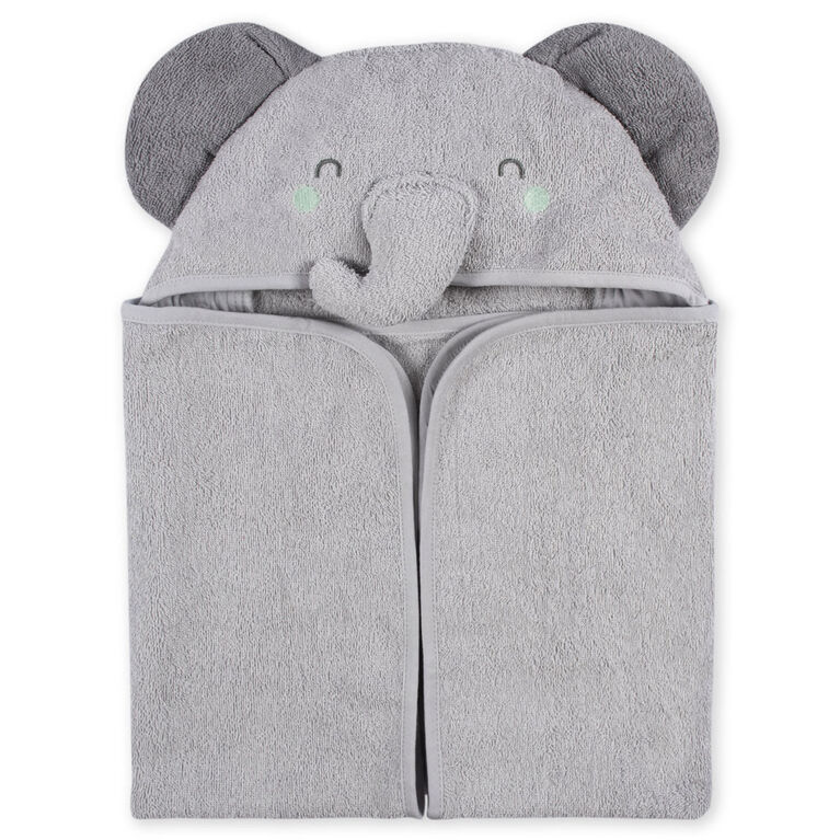 Koala Baby - Grey Elephant Woven Hooded Towel 