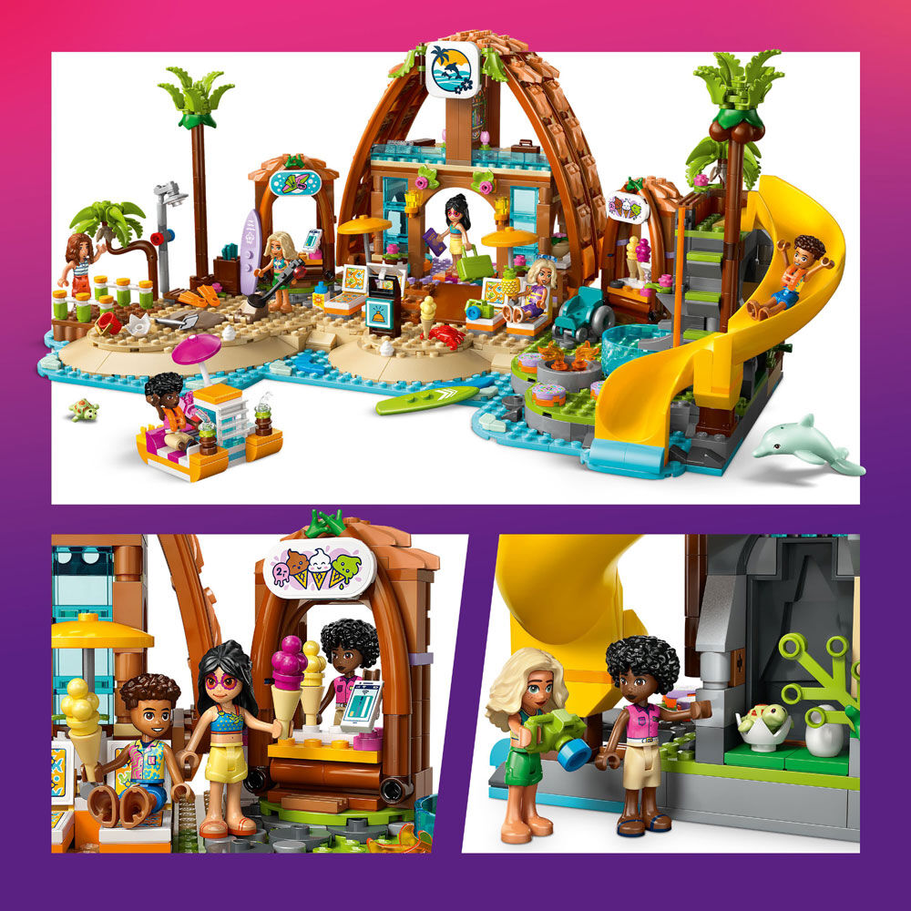 LEGO Friends Family Vacation Beach Resort Pretend Play Building Toy for Girls & Boys, 8+ - 42673