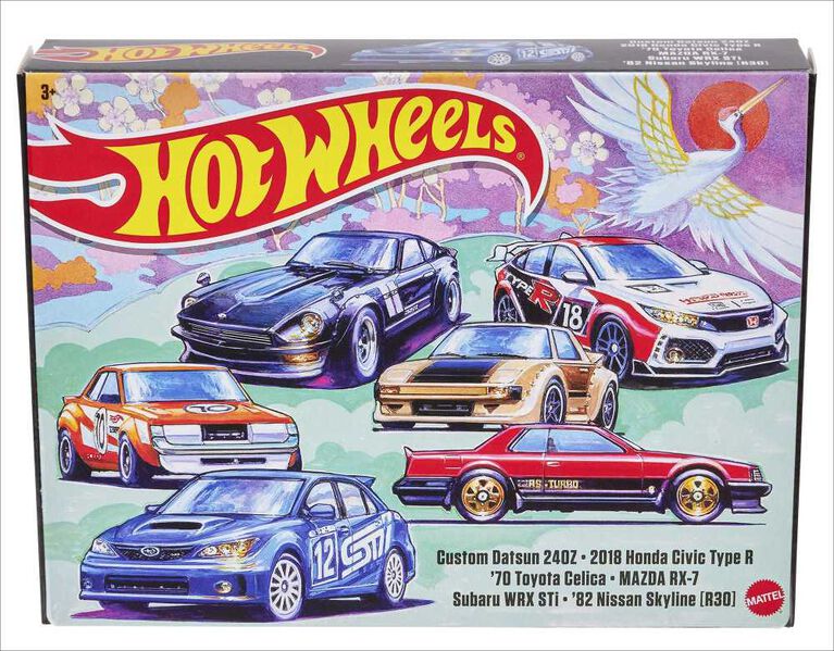 Hot Wheels Japanese Car Culture Multipacks of 6 Toy Cars, Gift for Kids & Collectors
