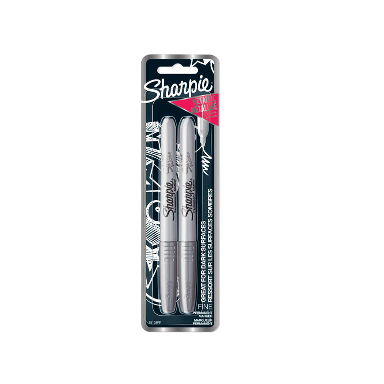 SHARPIE Marqueur permanent SHARPIE FINE. Pointe fine. Colors métallique :  argent.