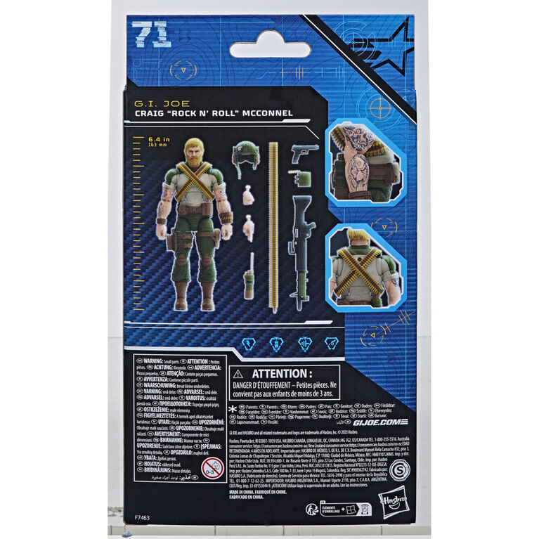 G.I. Joe Classified Series, figurine de collection 71 Craig "Rock 'N Roll" McConnel, échelle de 15 cm