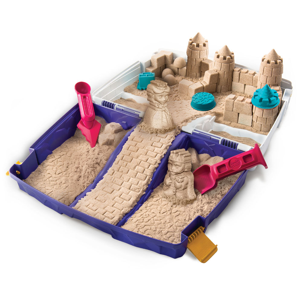 Kinetic Sand Folding Sand Box with 2lbs of Kinetic Sand and Mold and Tools