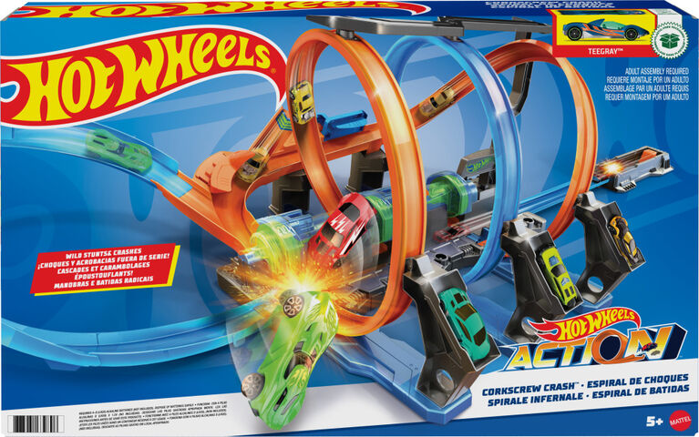 Hot Wheels Corkscrew Crash Track Set
