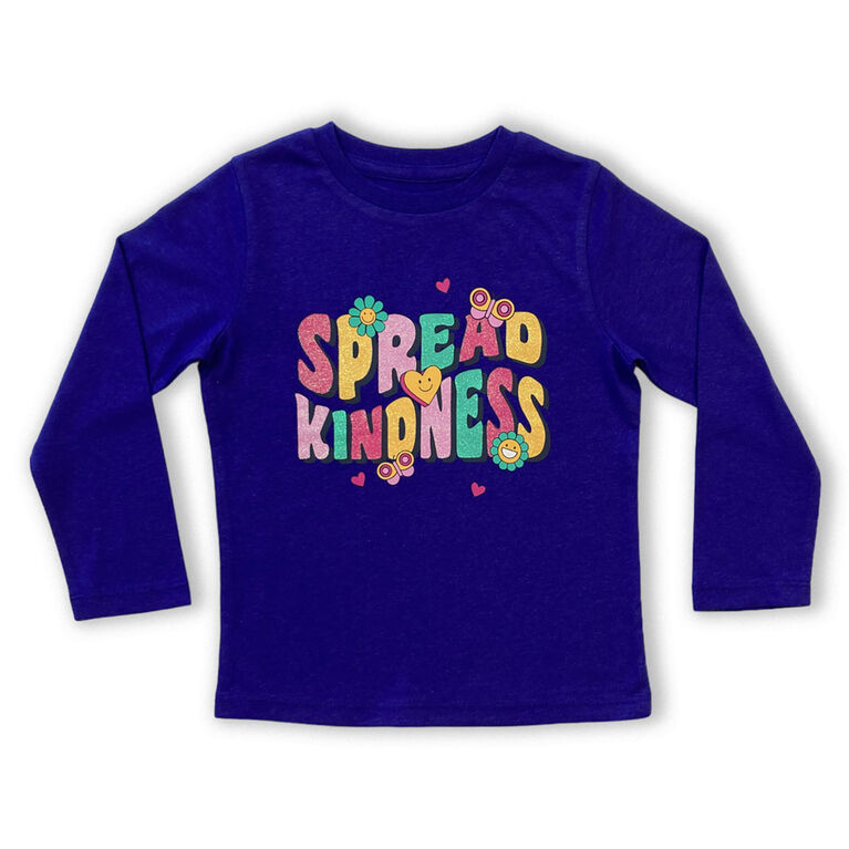 T-shirt à manches longues Répandre la gentillesse - Violet - 2T