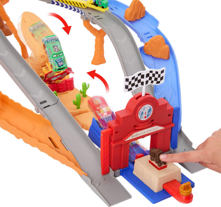 Disney and Pixar Cars Radiator Springs Race & Rescue Rescue Road Raceway Playset with 4 Toy Cars