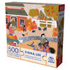 Spin Master Puzzles, Marie's Pumpkin Patch Jigsaw Puzzle 500 Pieces by Artist Fiona Lee with Wall Decor Poster