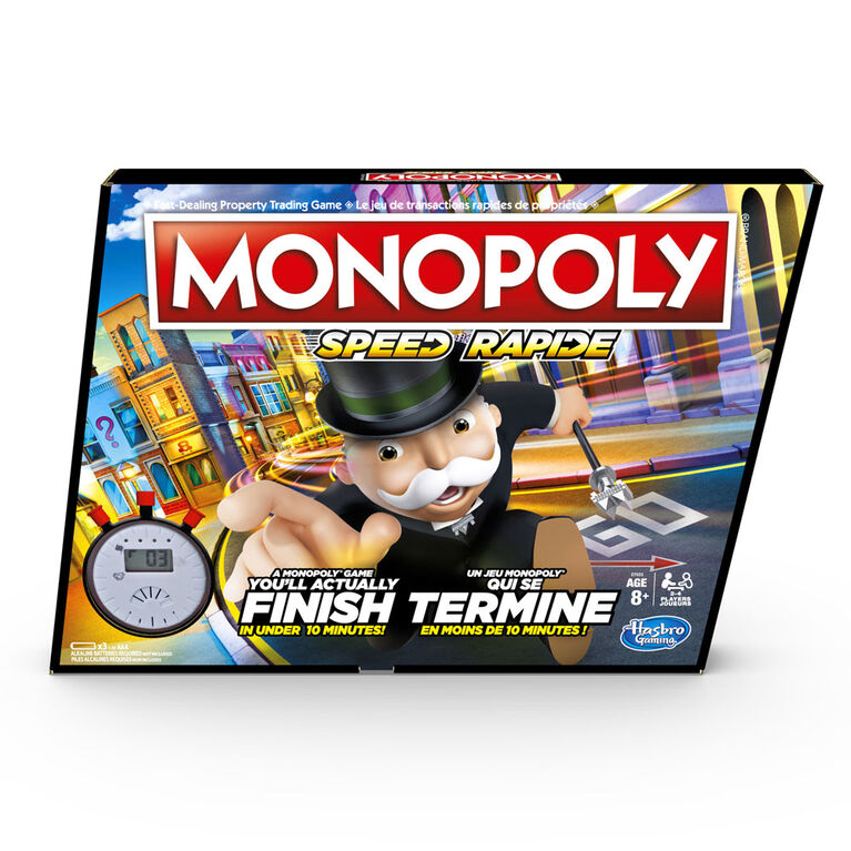 Jeu Monopoly Rapide, un Monopoly qui se termine en moins de 10 minutes, partie rapide