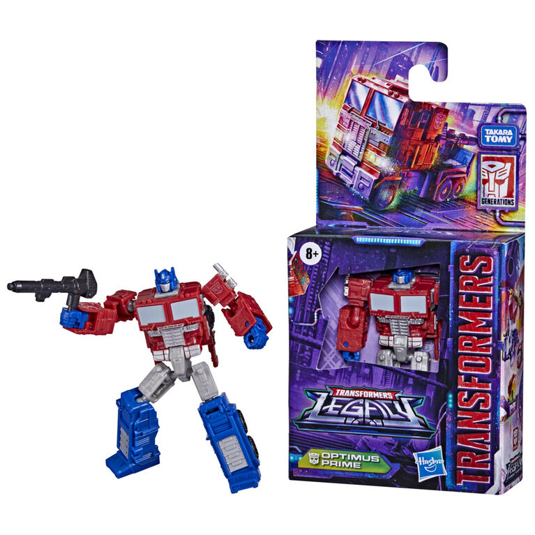 Transformers Toys Generations Legacy Core Optimus Prime Action Figure, 3.5-inch