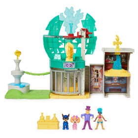 PAW Patrol: The Mighty Movie, Observatory Playset, with Mighty Pups Marshall, Vee & Mayor Humdinger Toy Figures