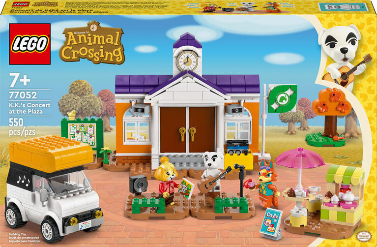 LEGO Animal Crossing K.K.'s Concert in the Plaza Building Set with a Café, Car Toy and Stage, 77052
