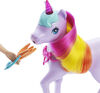 Barbie Dreamtopia Unicorn Pet Playset with Barbie Royal Doll, Unicorn with Color Change Potty Feature