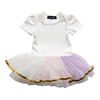 Olivia Rose – Short Sleeve Rianbow Tutu Dress – White - 24 Months