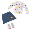 B Friends Pop Heart T-Shirt and Skirt Fashion Outfit for 18-inch Doll