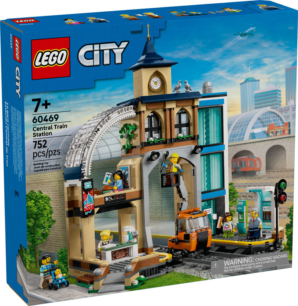 LEGO City Central Train Station Building Toy for Kids - Train Set for Boys & Girls, Ages 7+ - 60469