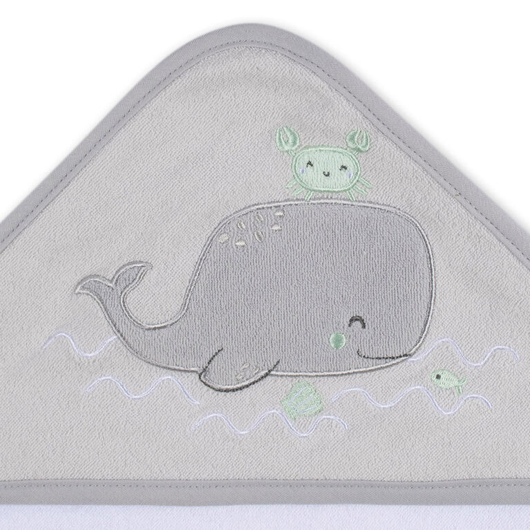 Koala Baby - Grey Whale Kint Hooded Towel - 3 Pack