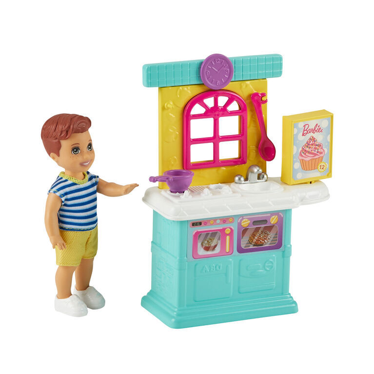 Barbie Skipper Babysitters Inc. Petite poup&eacute;e et cuisine pour tout-petit avec bo&icirc;te &agrave; dessert, bol et cuill&egrave;re
