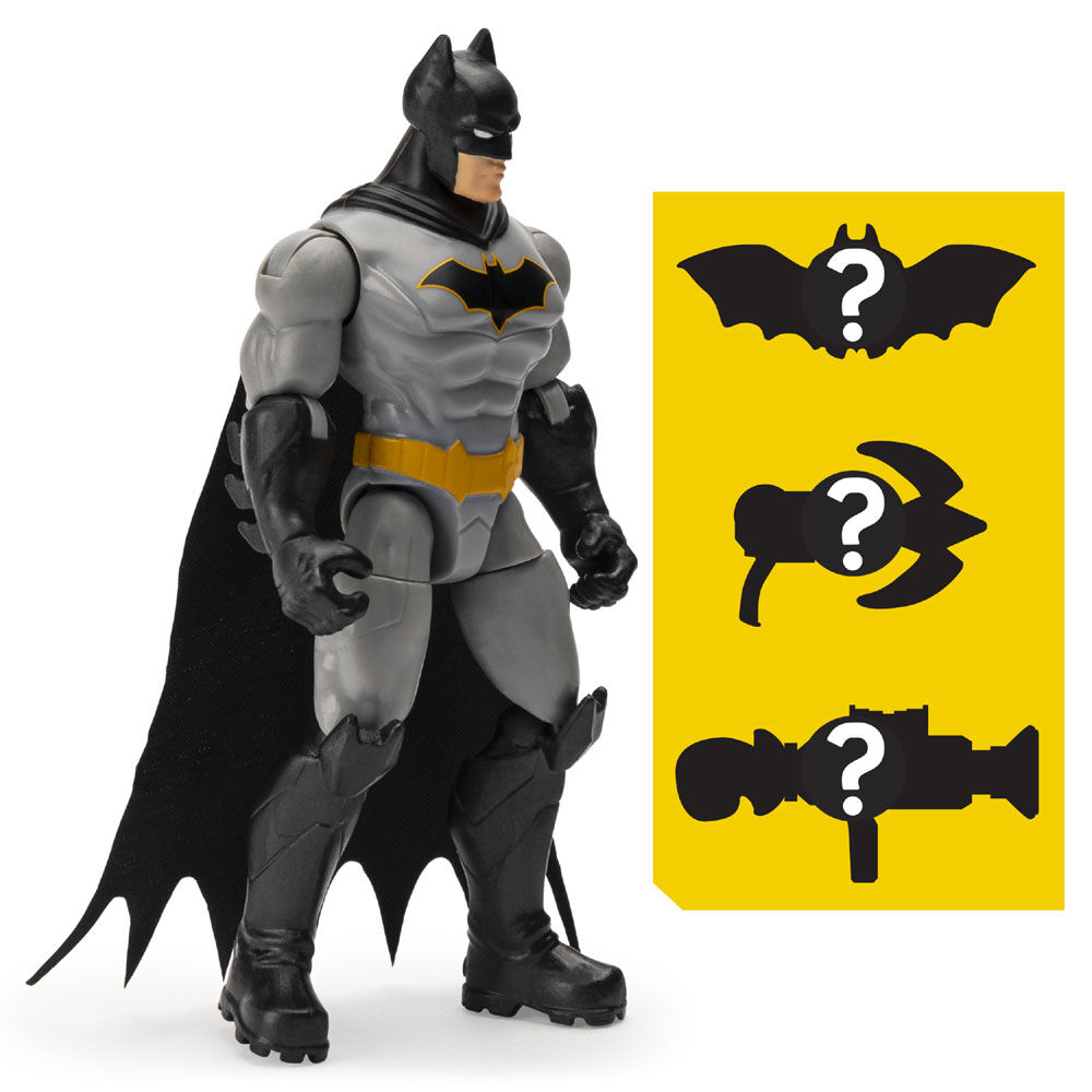 BATMAN, 4-Inch Rebirth BATMAN Action Figure with 3 Mystery Accessories