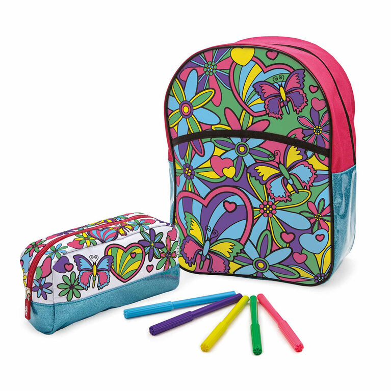 Out To Impress - Trousse Colour Your Own Backpack And Pencil Case - Notre exclusivité