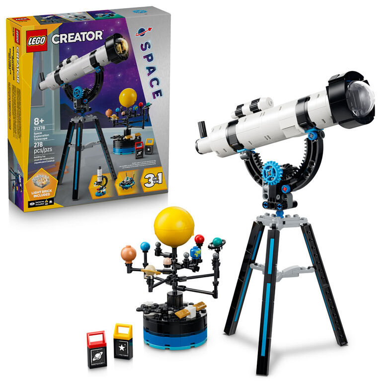 LEGO Creator 3 en 1 Le T&eacute;lescope d'Exploration Spatiale, Se Transforme en Microscope ou en OVNI 31378