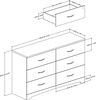 Step One 6-Drawer Double Dresser- Pure White