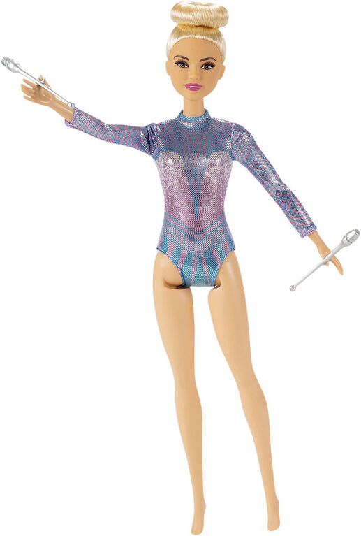Barbie Rhythmic Gymnast Blonde Doll (12-in/30.40-cm), Leotard &amp; Accessories | Toys R Us Canada