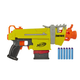 Nerf Fortnite, blaster à fléchettes SMG-L motorisé avec 3 cibles, chargeur 6 fléchettes et 6 fléchettes Nerf Elite officielles - Notre exclusivité