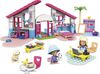 MEGA Barbie Building Toy Kit Malibu Dream House with 2 Micro-Dolls (303 Pieces)