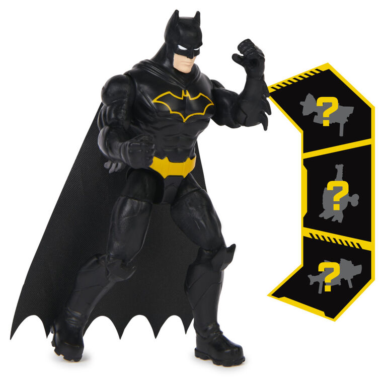 DC Comics, Figurine articulée Batman de 10 cm avec 3 accessoires mystère