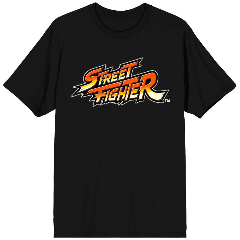Street Fighter Logo Rétro Classique Noir T-Shirt 