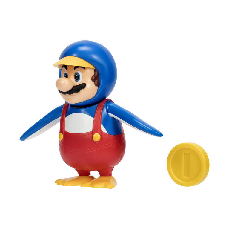 Nintendo 4" Figure - Penguin Mario with Coin