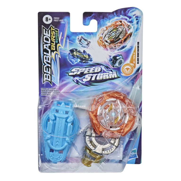 Beyblade Burst Surge, Trousse de départ avec toupie de compétition Speedstorm Glide Roktavor R6