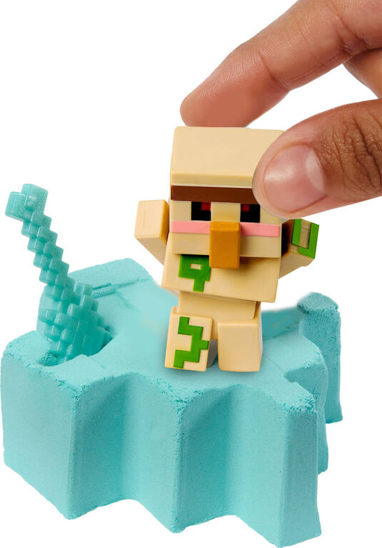 Minecraft Mini Mode Mining Action Figures with Reveal, Accessory & Moldable Sand (Characters May Vary)