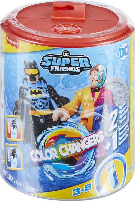 Imaginext DC Super Friends Batman Figure Set with Two-Face and Color-Changing Action, Preschool Toys