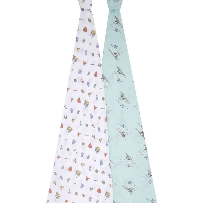 Muslin Swaddle Blk 2 Pack - Harry Potter