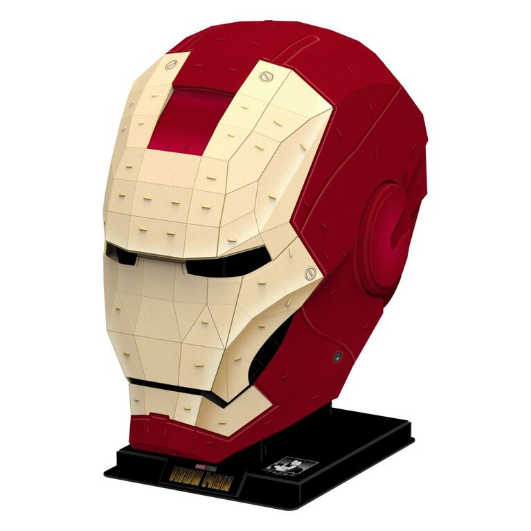 4D Build, Marvel Studios Iron Man Helmet, 3D Puzzle Paper Model Kit, 92 Piece Paper Model Kit