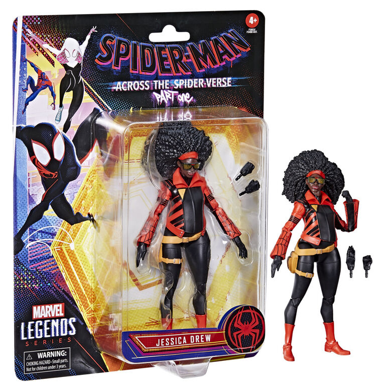 Marvel Legends Series, Spider-Man: Across the Spider-Verse (Partie 1), figurine Jessica Drew de 15 cm, 2 accessoires