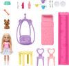 Barbie Chelsea Pop-Up Doll House with Doll & 15+ Accessories, House Expands to 17+ x 13+ inches