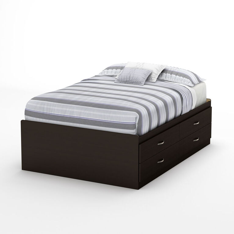 Step One Captain Platform Storage Bed With 4 Drawers Chocolate