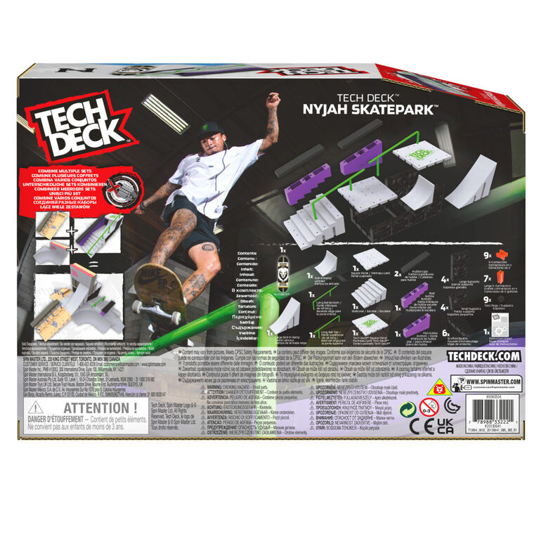 Tech Deck, Nyjah Skatepark X-Connect Park Creator, Massive Customizable Skatepark Ramp Set with Exclusive Fingerboard