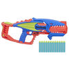 Nerf DinoSquad Terrodak, tire 4 fléchettes, rangement pour fléchettes, 12 fléchettes Nerf Elite, blaster Nerf en forme de dinosaure, jeu d'extérieur pour enfants