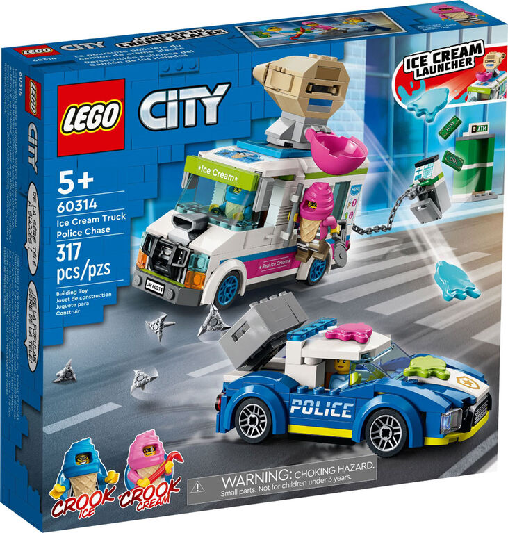 LEGO City Poursuite policière du camion de crème glacée 60314 Ensemble de construction (317 pièces)