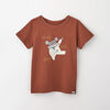 4-5 ans t-shirt imprimé à manches courtes - brun racine